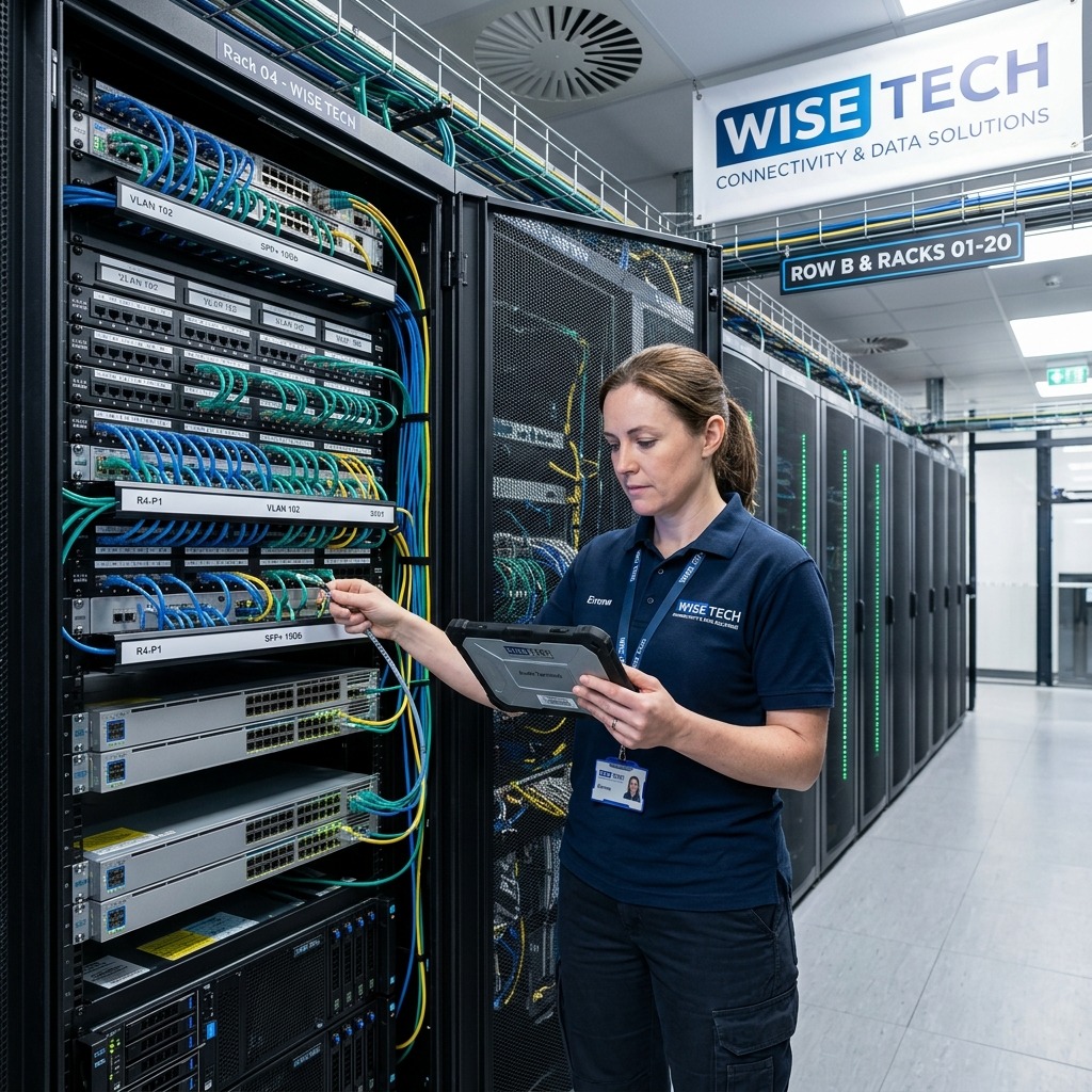 Khảo sát làm gọn hệ thống mạng, quy hoạch tủ rack Wise Tech